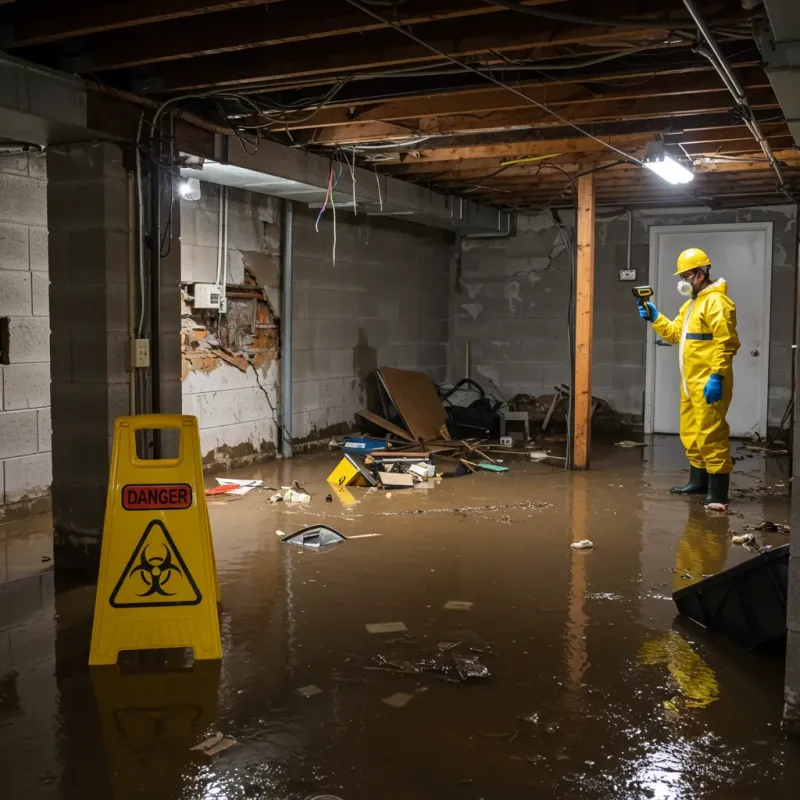 Flooded Basement Electrical Hazard in Palacios, TX Property