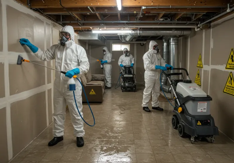 Basement Moisture Removal and Structural Drying process in Palacios, TX